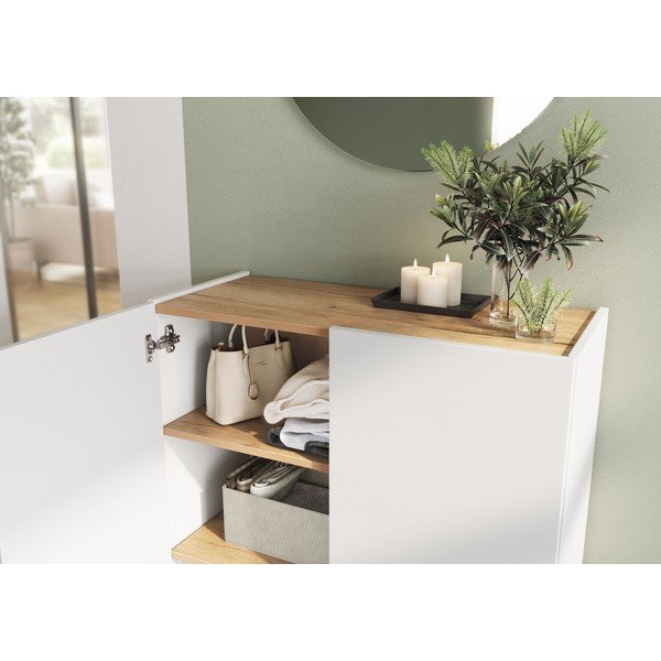 Biela predsieňová zostava v dekore duba 74x200x33 cm Alviano – Germania-image-4