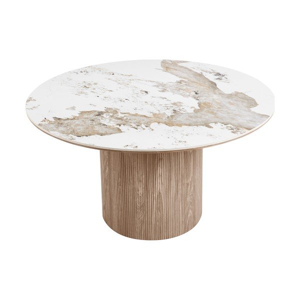 Okrúhly jedálenský stôl s doskou v dekore mramoru ø 140 cm Athens – House Nordic-image-2