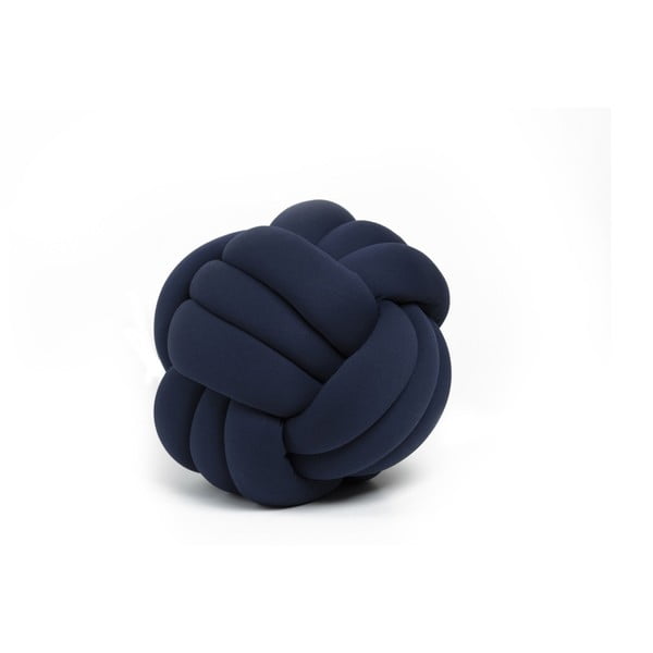 Tmavomodrý vankúš Knot Decorative Cushion, ⌀ 30 cm
