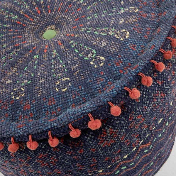 Tmavomodrý puf La Forma Haakon, výška 45 cm-image-1
