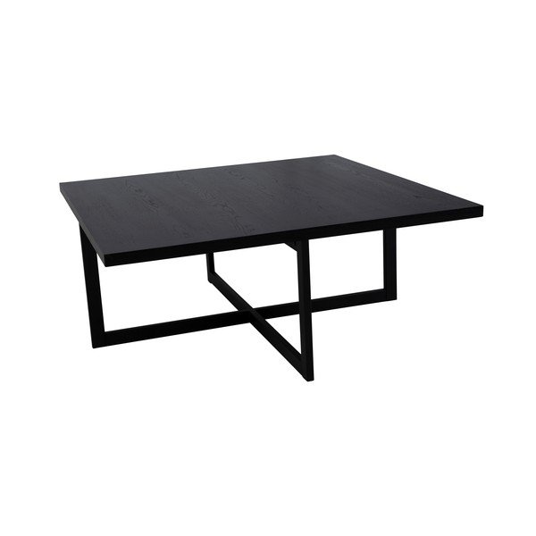 Čierny konferenčný stolík z dubového dreva Canett Elliot, 100 x 100 cm-image-2