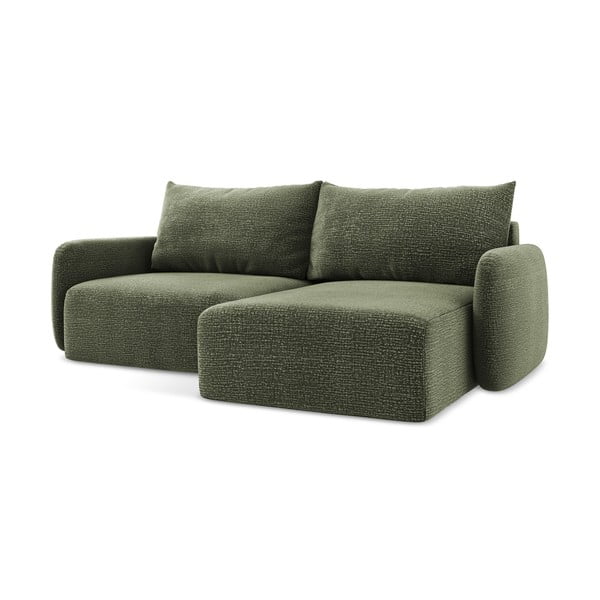 Zelená rozkladacia/s úložným priestorom rohová pohovka (pravý roh) Kalena – Makamii-image-1