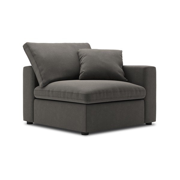 Tmavohnedá rohová časť modulárnej menčestrovej pohovky Windsor & Co Sofas Galaxy, pravý roh-image-2