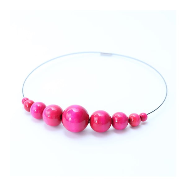Ružový drevený náhrdelník Ko-ra-le Retro