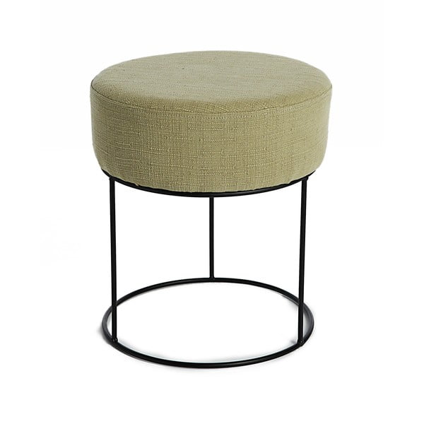 Olivovozelená stolička s kovovou konštrukciou Simla Round, ⌀ 35 cm
