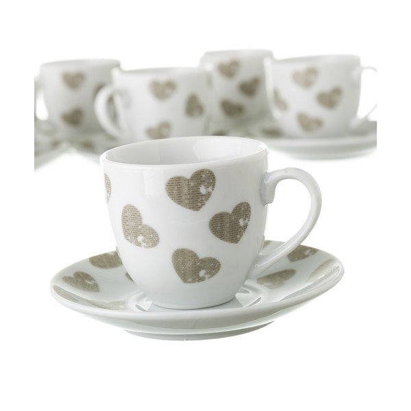 Sada 6 šálok s tanierikom na kovovom stojanu Unimasa Love-image-4