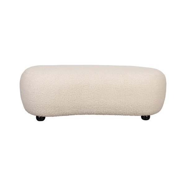 Krémovobiela polstrovaná lavica z textílie buklé Noxx – White Label
