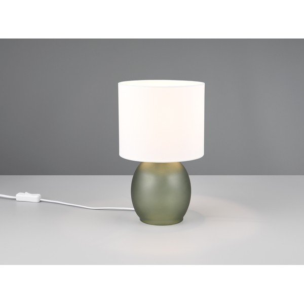 Bielo-zelená stolová lampa s textilným tienidlom (výška 29 cm) Vela – Trio-image-2