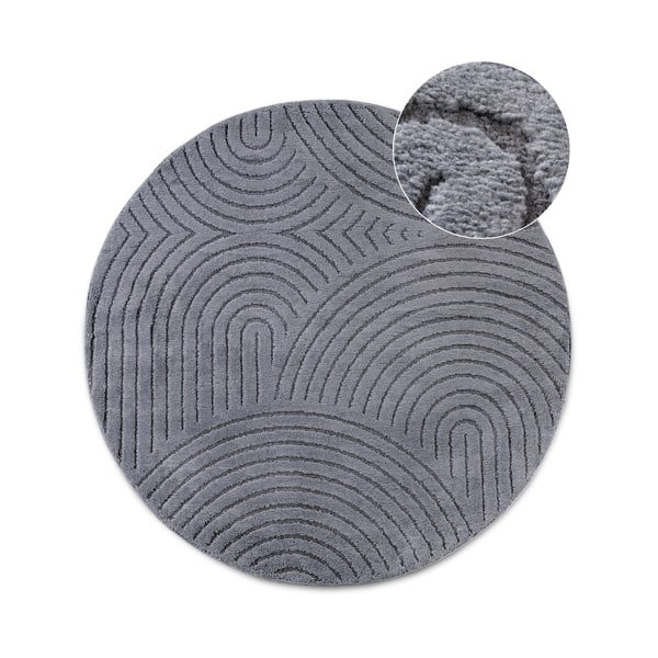 Antracitový okrúhly koberec ø 200 cm Panglao New York Anthracite – Elle Decoration