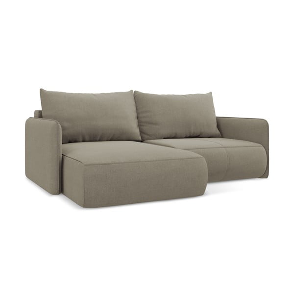 Béžová rozkladacia/s úložným priestorom rohová pohovka (ľavý roh) Nanea – Makamii-image-2