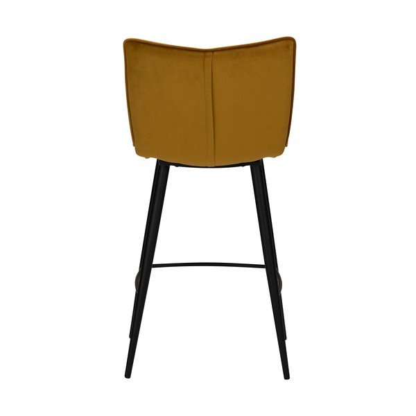 Žltá zamatová barová stolička DAN-FORM Denmark Join, výška 93 cm-image-4
