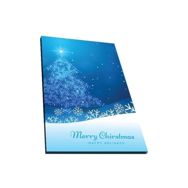 Modrý podsvietený vianočný obraz Merry Christmas