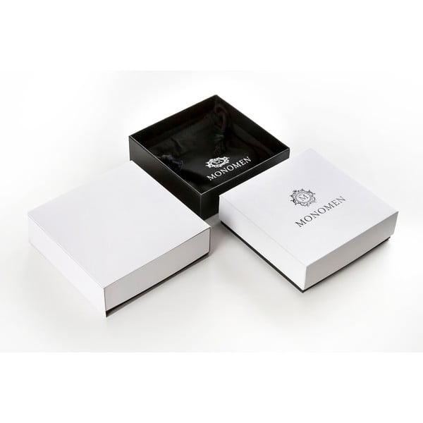 Pánsky čierny náramok z pravej kože Monomen Double Braid-image-4