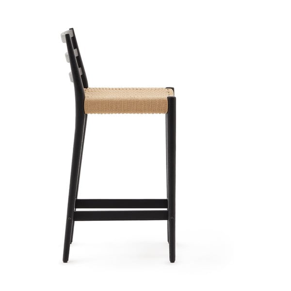 Čierna/v prírodnej farbe barová stolička z dubového dreva (výška sedadla 70 cm) Analy – Kave Home-image-3