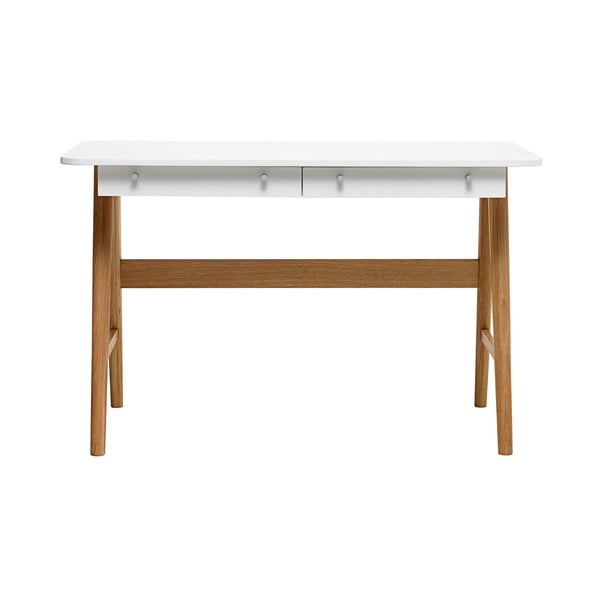 Pracovný stôl z dreva bieleho duba Unique Furniture Turin