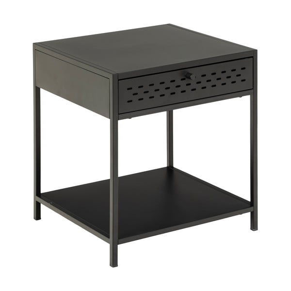Čierny kovový nočný stolík so zásuvkou Actona Newcastle-image-2