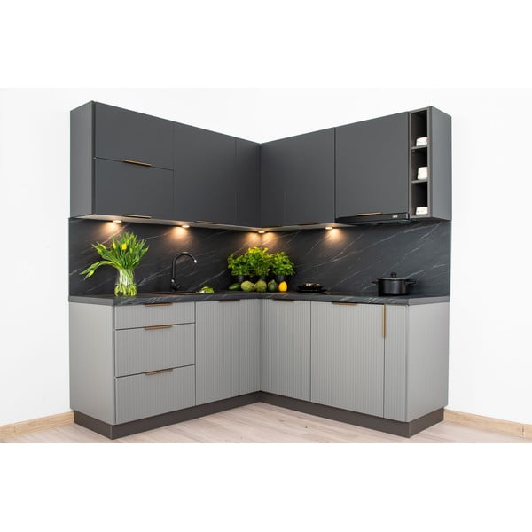 Rohová kuchyňa s pracovnou doskou (bez montáže) 370 cm Rowan – STOLKAR-image-3