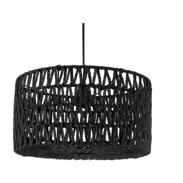 Čierne závesné svietidlo Leitmotiv Paper Rope, ⌀ 39 cm