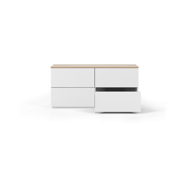 Biela komoda so zásuvkami a doskou v dubovom dekore, 120 x 54 cm Join - TemaHome-image-3