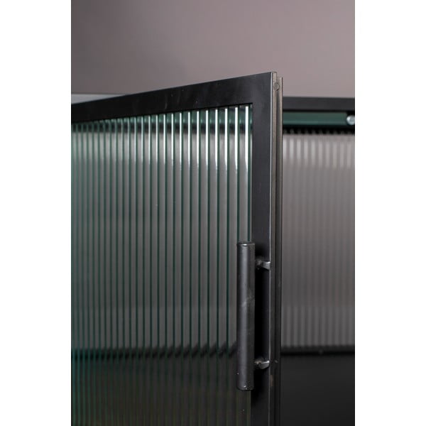 Čierna kovová vitrína 150x90 cm Boli - Dutchbone-image-3