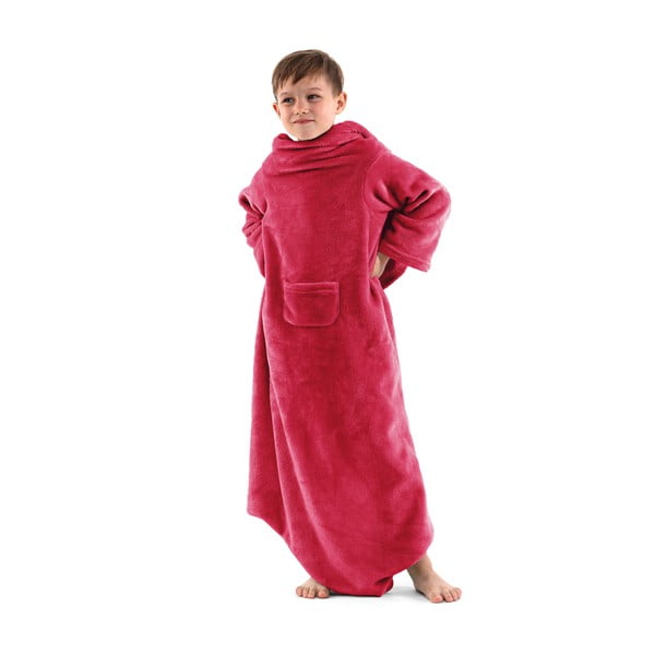 Červená detská televízna deka s rukávmi DecoKing Lazykids-image-1