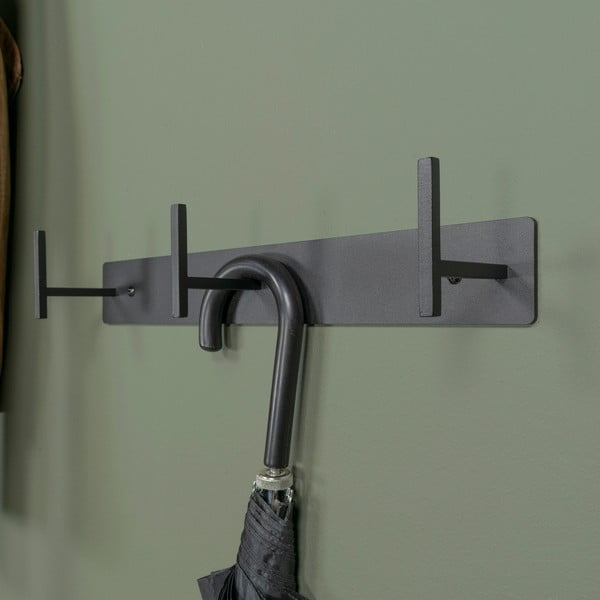 Čierny kovový nástenný vešiak 44 cm Chapman – Spinder Design-image-4