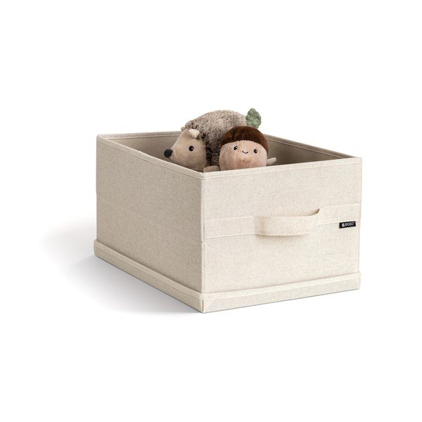 Béžový látkový úložný box s vekom 31x41x22 cm Soft Storage Medium – Bigso-image-4