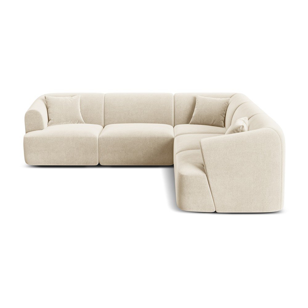 Béžová zamatová rohová pohovka Campi – Cosmopolitan Design