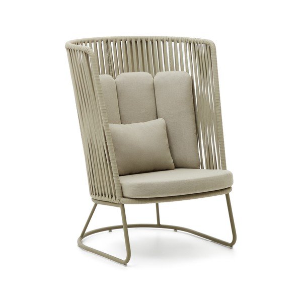 Zelené kovové záhradné kreslo Saconca – Kave Home-image-3