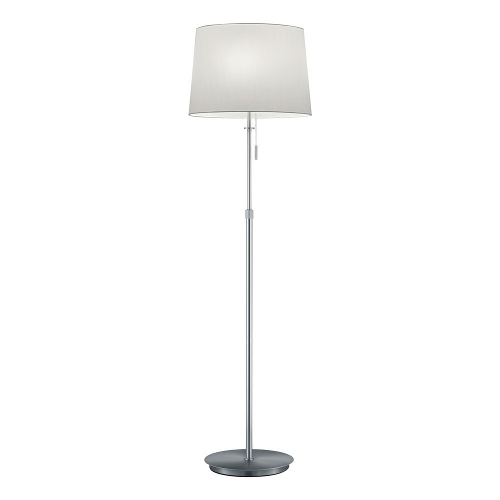 E-shop Stojacia lampa v striebornej farbe s textilným tienidlom (výška 180 cm) Lyon – Trio