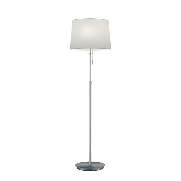 Stojacia lampa v striebornej farbe s textilným tienidlom (výška  180 cm) Lyon – Trio