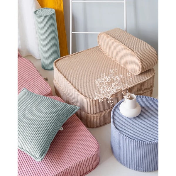 Menčestrový detský pohovkový vankúš v mentolovej farbe Block – Wigiwama-image-2