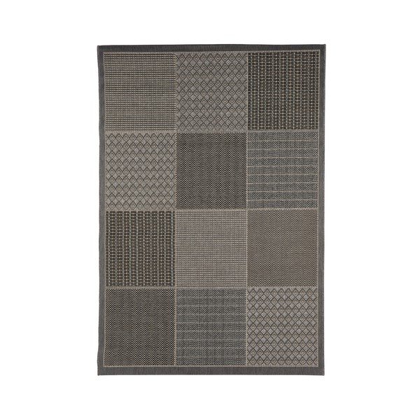 Sivý vysokoodolný koberec vhodný do exteriéru Floorita Quadrotta, 133 x 190 cm-image-2