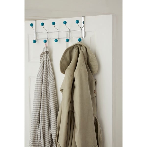 Kovový vešiak na dvere v mentolovo-striebornej farbe 41 cm – Premier Housewares-image-1