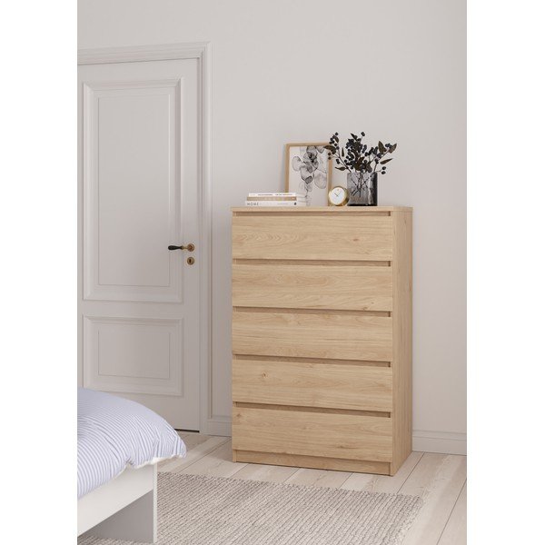 Komoda v dekore duba v prírodnej farbe 77x121x50 cm Naia – Tvilum-image-1