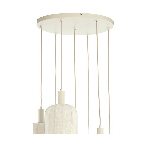 Krémovobiele závesné svietidlo s textilným tienidlom ø 50 cm Tufia – Light & Living-image-3