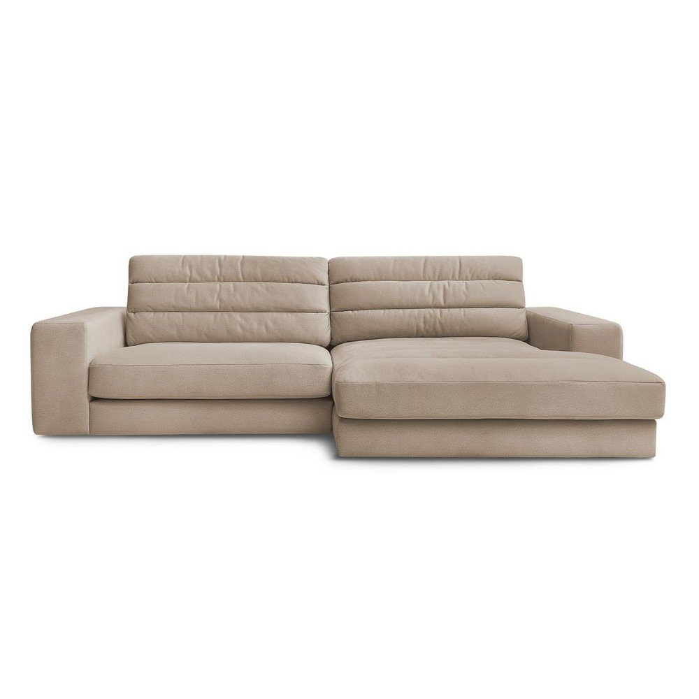 Taupe zamatová rohová pohovka (pravý roh/s leňoškou) Sierra – Bobochic Paris