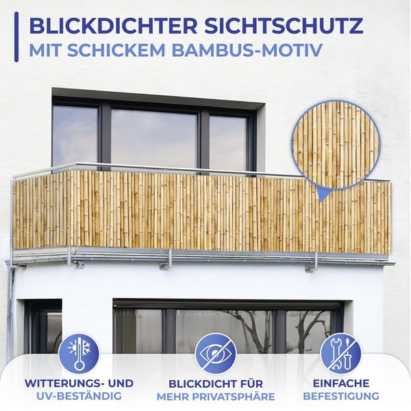 Svetlohnedá plastová balkónová zástena 500x85 cm – Maximex-image-4