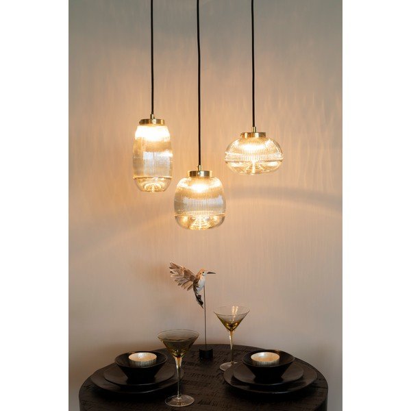 Závesné svietidlo v zlatej farbe so skleneným tienidlom ø 12 cm Robin - White Label-image-1