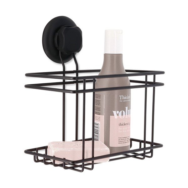 Čierna samodržiaca nástenná kúpeľňová polička Compactor Bestlock Black Utensils Holder-image-1