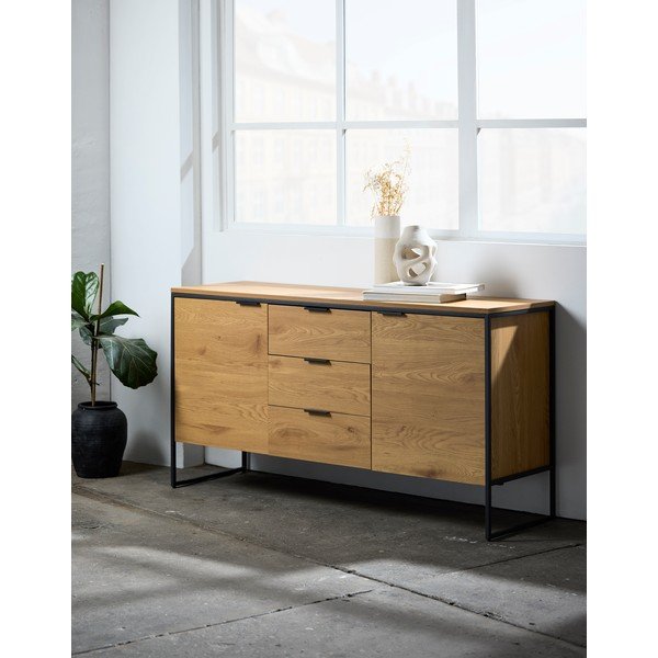 Komoda v dekore duba v prírodnej farbe 155x81x45 cm Cesura – Unique Furniture-image-1