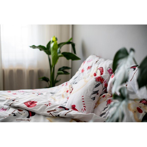 Vianočné bavlnené obliečky Cotton House Snowman, 140 x 200 cm-image-2