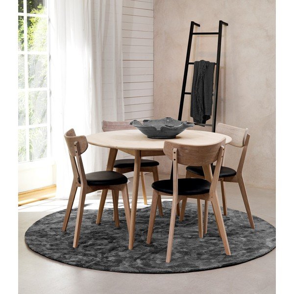 Jedálenský stôl z bieleného dubového dreva Folke Yumi, ∅ 115 cm-image-3