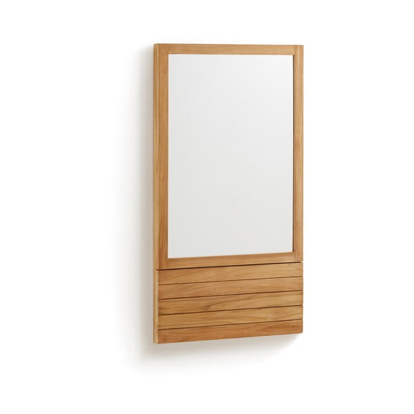 Zrkadlo z teakového dreva Kave Home Sunday, 60 x 110 cm