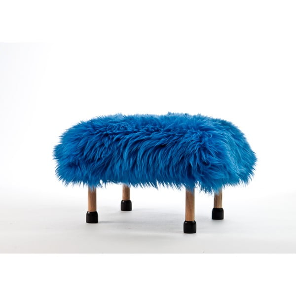 Stolička z ovčej kože Nia Cornflower Blue