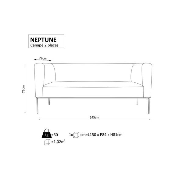 Čierna dvojmiestna pohovka Windsor & Co. Sofas Neptune-image-4