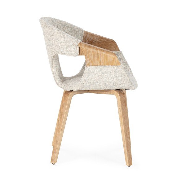 Béžové čalúnené jedálenské kreslá v súprave s podrúčkami 2 ks Elif – MOME-image-4