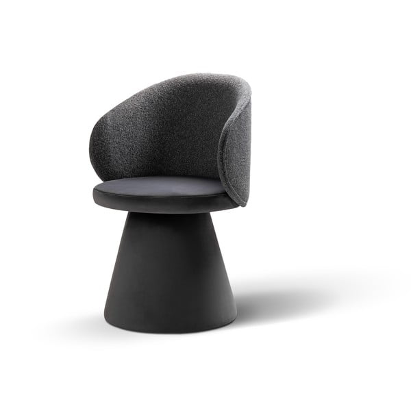 Tmavosivé zamatové kreslo Inez – Micadoni -image-2