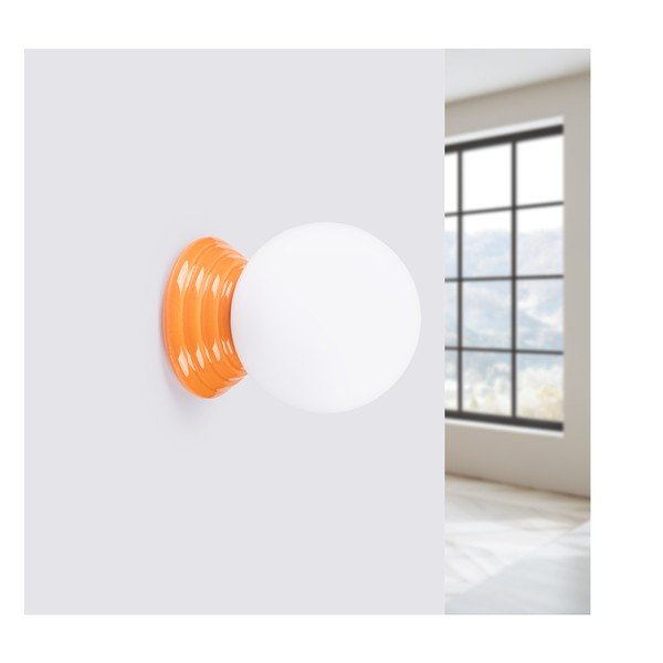 Oranžové keramické nástenné svietidlo ø 12 cm Farsa – Sollux-image-4