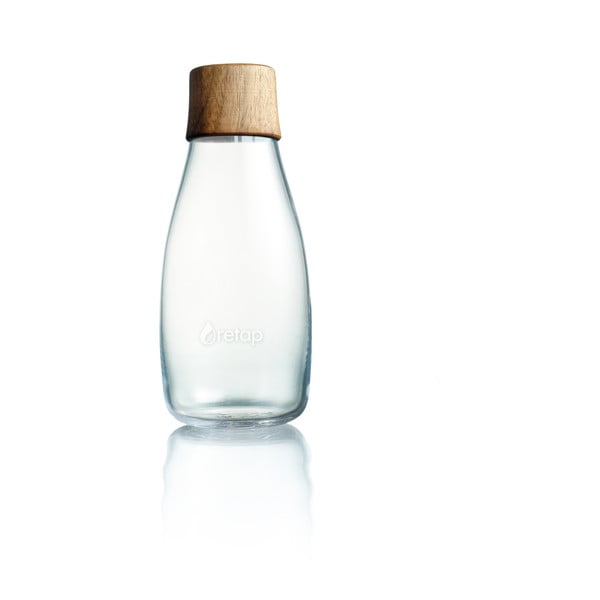Sklenená fľaša s dreveným viečkom s doživotnou zárukou ReTap, 500 ml